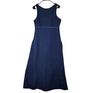 Vtg After Six Gown Womens 10 Maxi Dress Navy Blue A Line Prom Wedding Formal USA